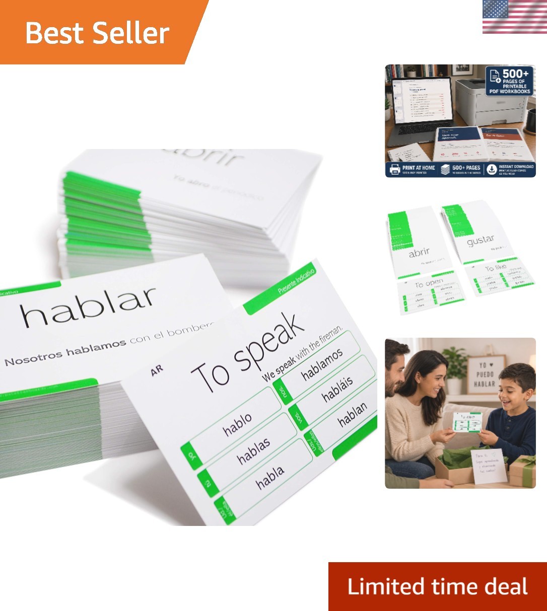 200 Spanish Verb Conjugation Presente Indicativo Flash Cards – Full Examples …
