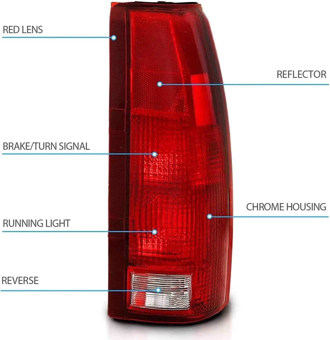 OE Replacement Halogen Tail Lights For Chevy GMC c1500 C/K C10 Silverado Sierra