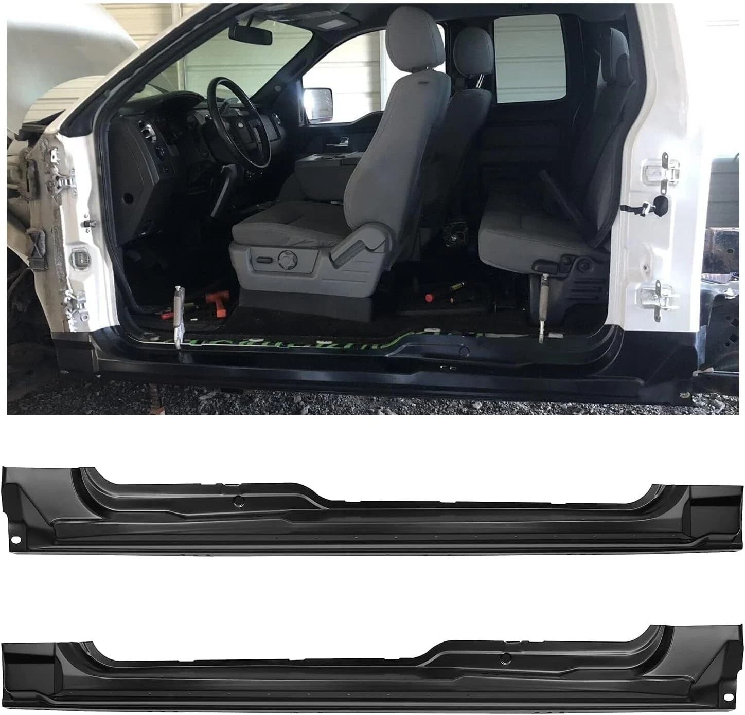 09-14 Ford F150 Super Cab Rocker Panel Extended Cab 85.5″ Guard Plates Pair