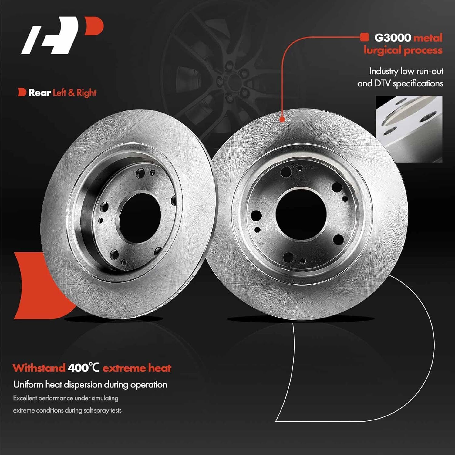 Rear Drilled and Slotted APM 10.24 inch (260mm) Rear Solid Disc Brake