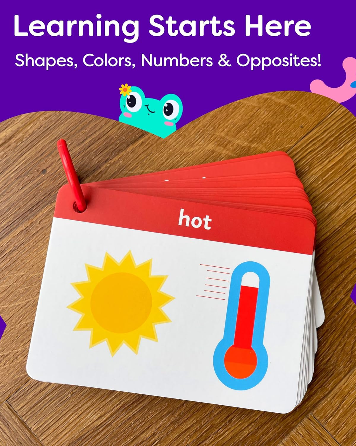 Toddler Flash Cards – Learn Colors, Numbers, Shapes, Opposites on Thick Jumbo