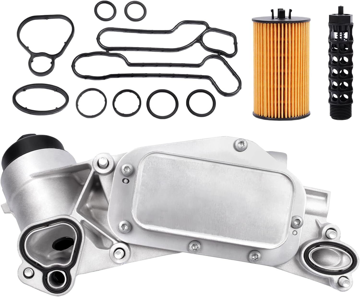 Engine Oil Cooler Filter Aluminum Housing Assembly Adapter Kit for 2008-2019