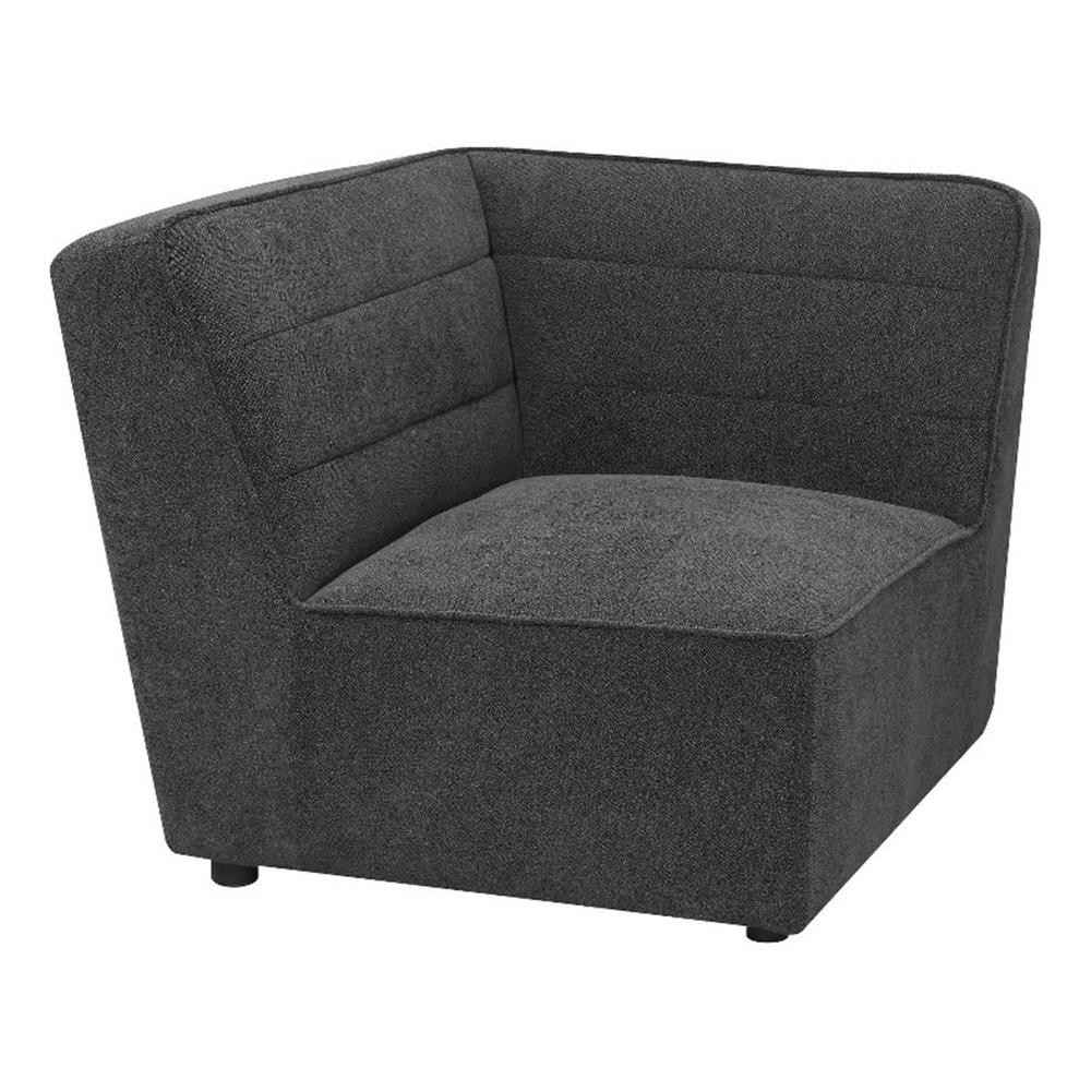 Benjara Suri 37″ Modular Corner Wedge- Soft Modern Boucle Fabric- Gray