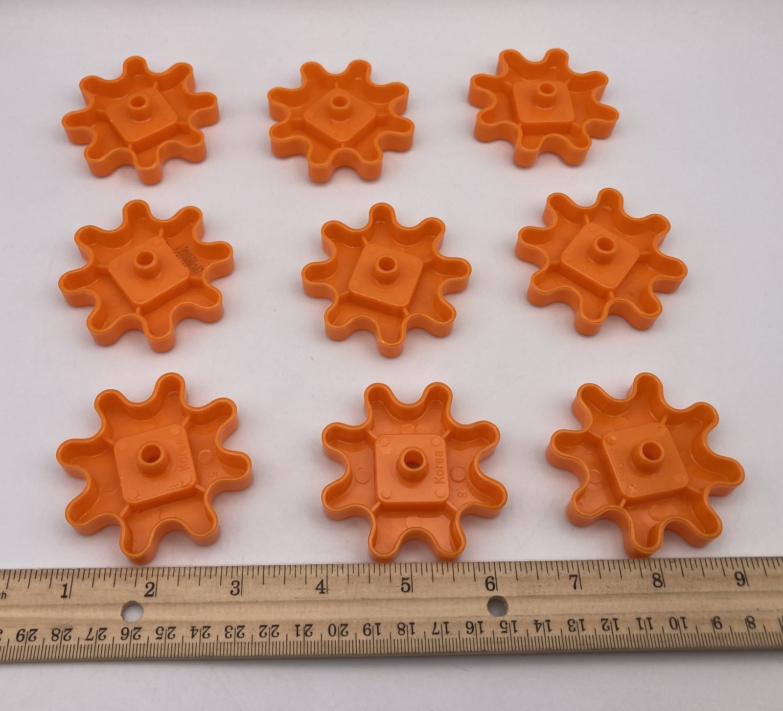 Learning Resources Gears! Gears! Gears! Replacement Pieces ORANGE GEARS Lot of 9
