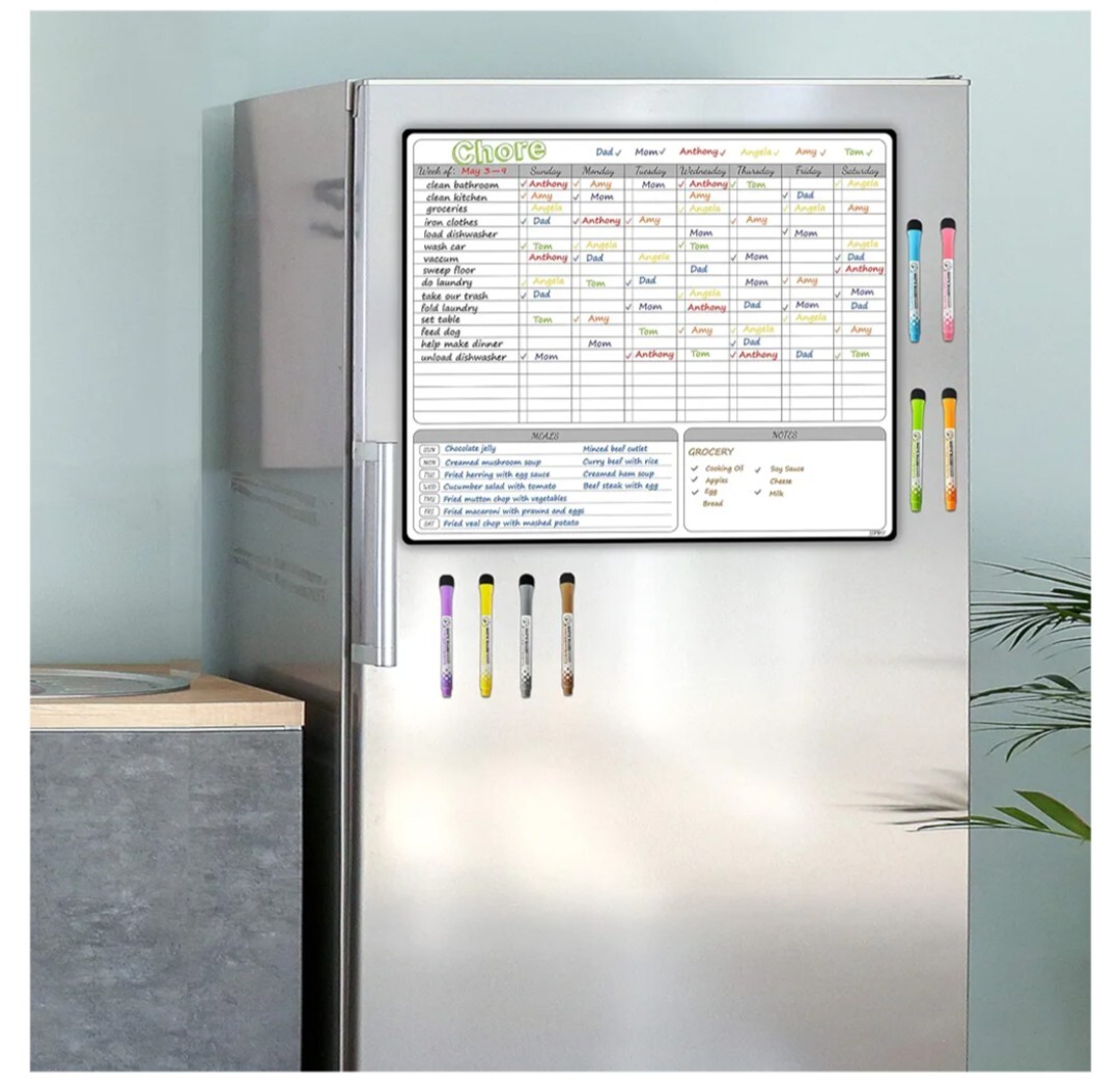 JJPRO Magnetic Dry Erase Chore Chart for Multiple Kids and Adults:Large L1