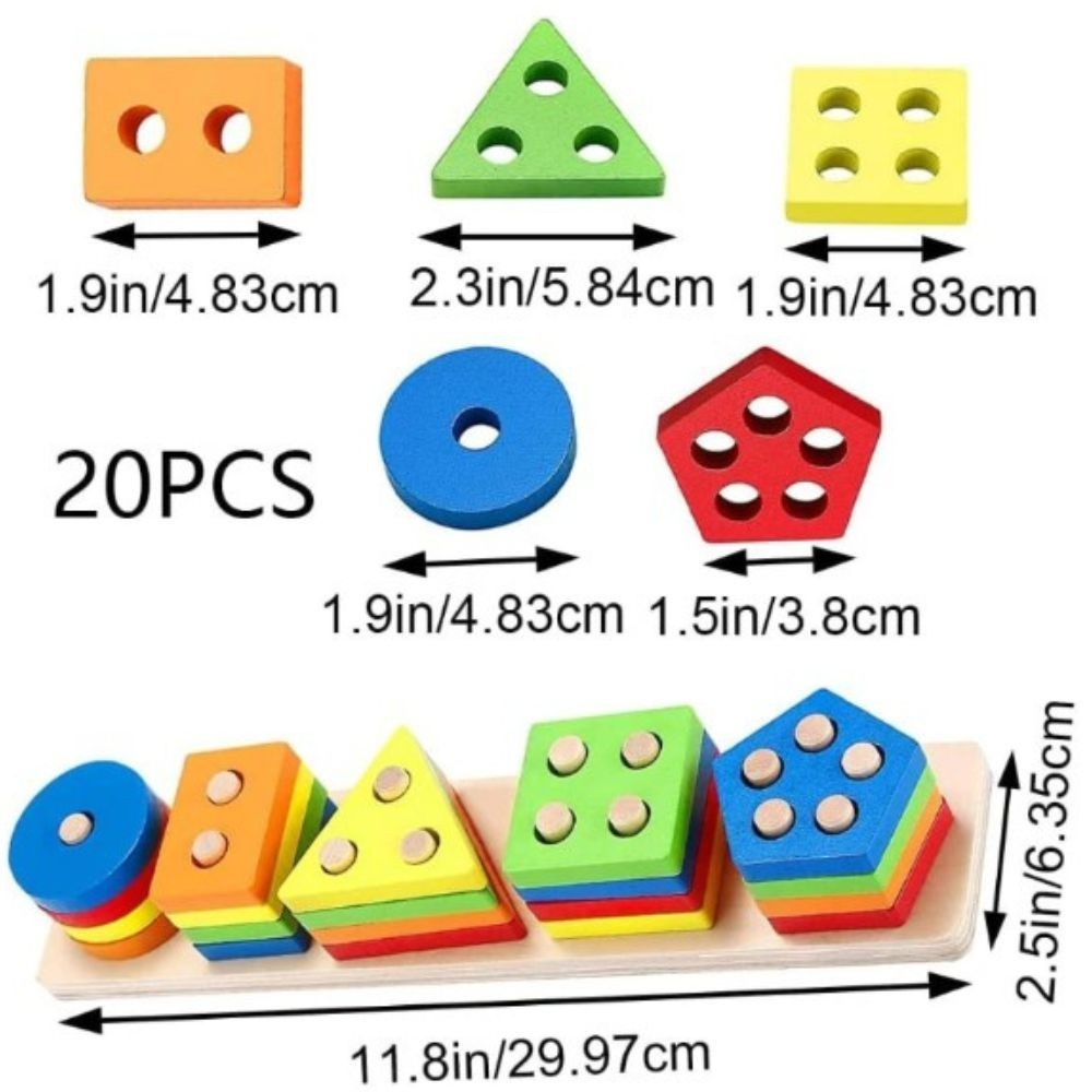 Gift Montessori Wooden Sensory Toys for Toddlers Age 1-3 Educational Puzzle