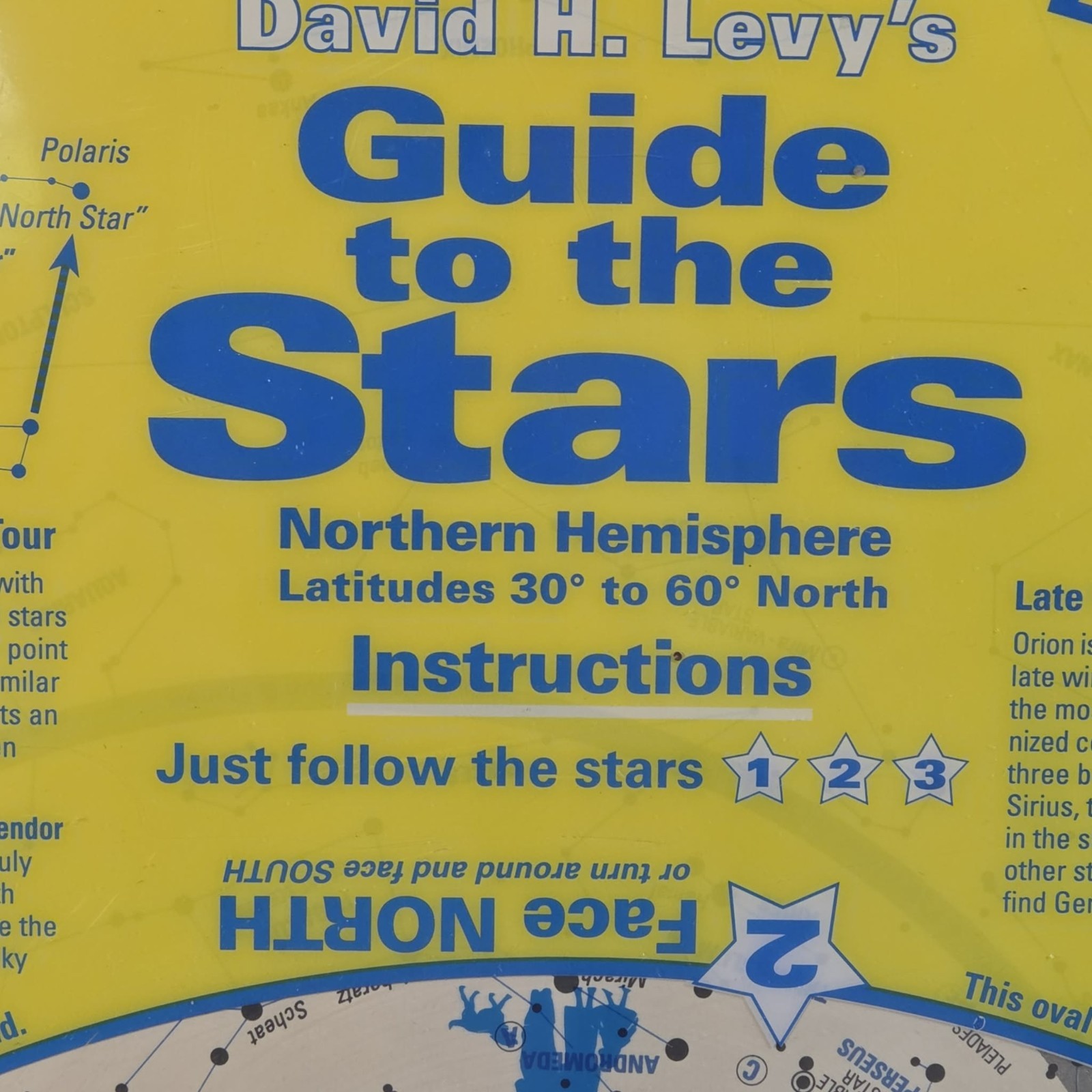 Planisphere Star Chart Astronomy David H Levy Guide To The Stars Northern 16″