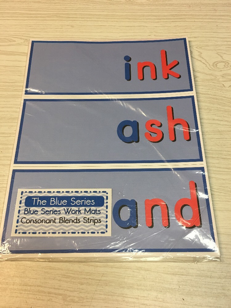 The Blue Series – 34 Ending Consonant Blends Strips Montessori
