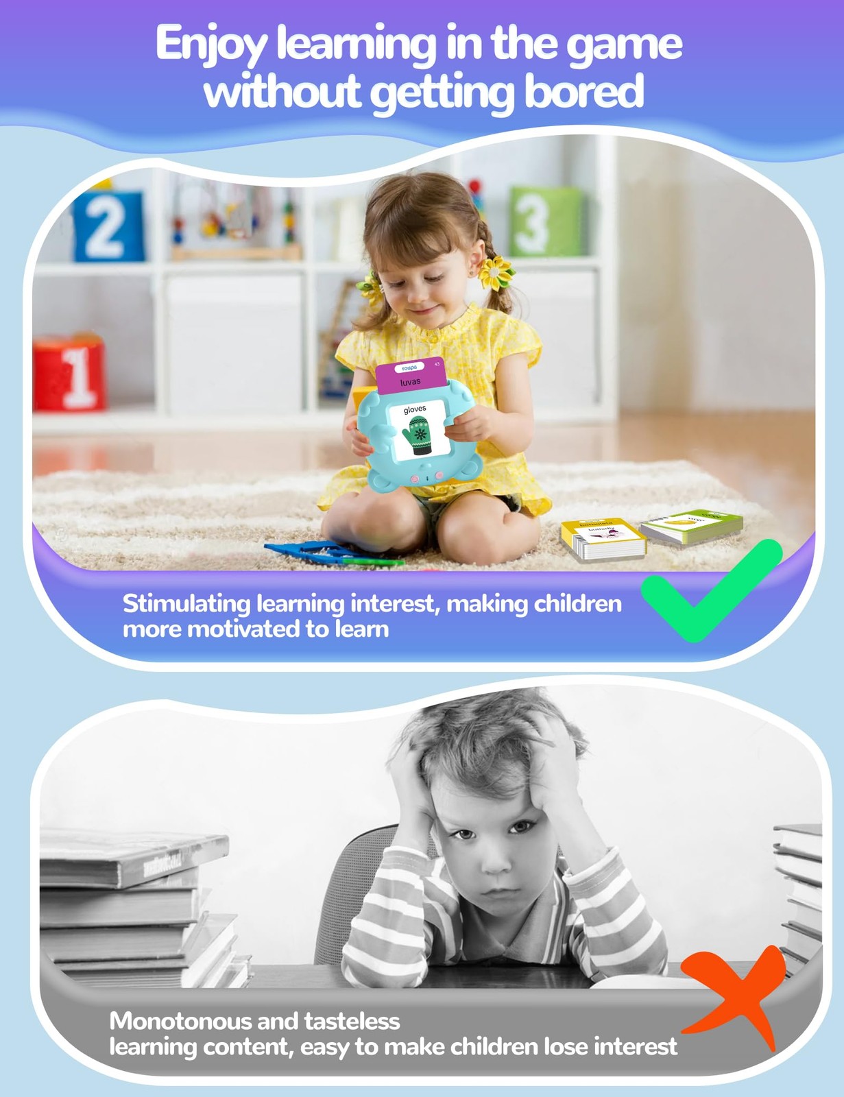 Portuguese and English Talking Flash Cards for Kids, 510 Sight Words Bilingua…