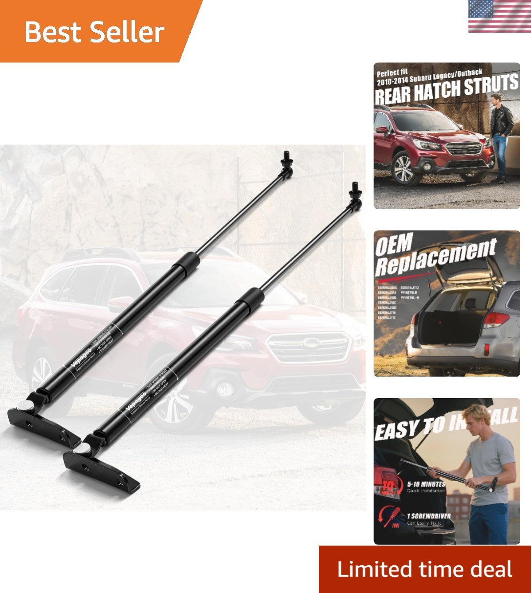 Durable Rear Hatch Struts for Subaru Legacy & Outback 2010-2014 – Easy Install