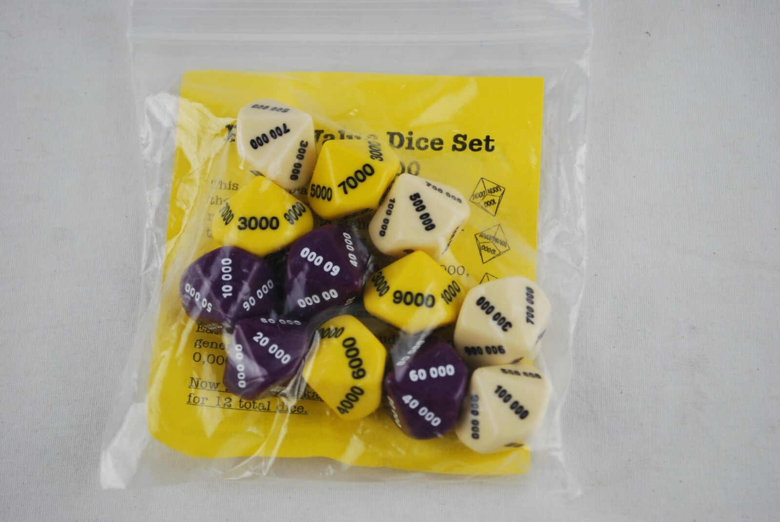 Package of 12 Place Value Dice 0,000 – 900,000 for Math Games NEW