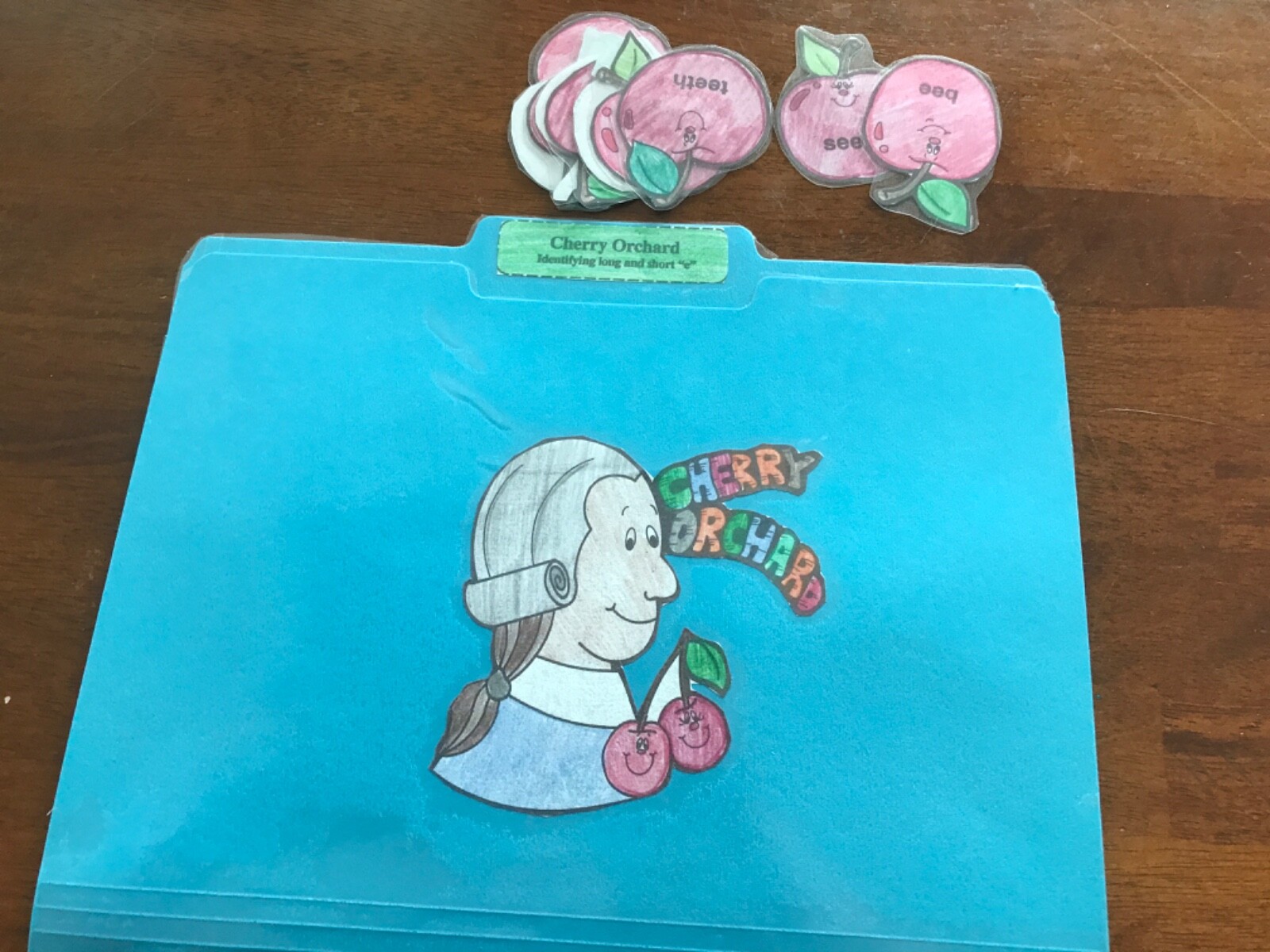 Cherry Orchard Long short “e” Sounds 1st grade language arts file folder game