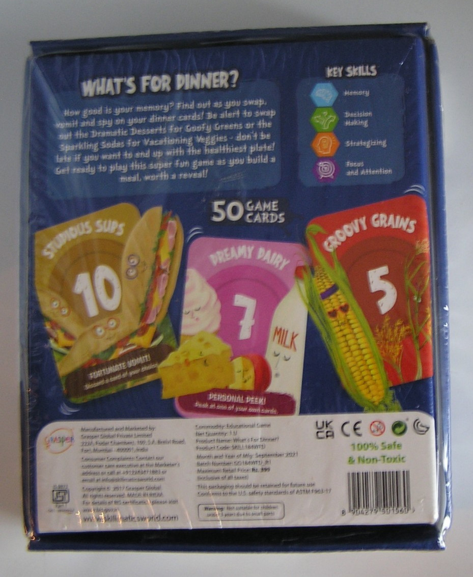 “What’s for Dinner?” Card Game By Skillmatics ~ NEW