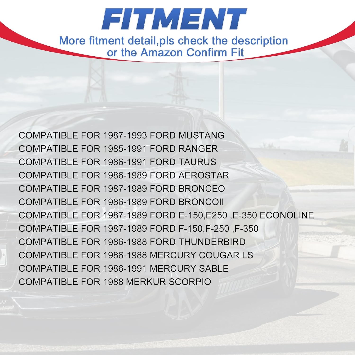 Flow Matched Fuel injectors Compatible for 1985-1993 Ford 2.3 2.9 3.0 3.8 4.9 5.