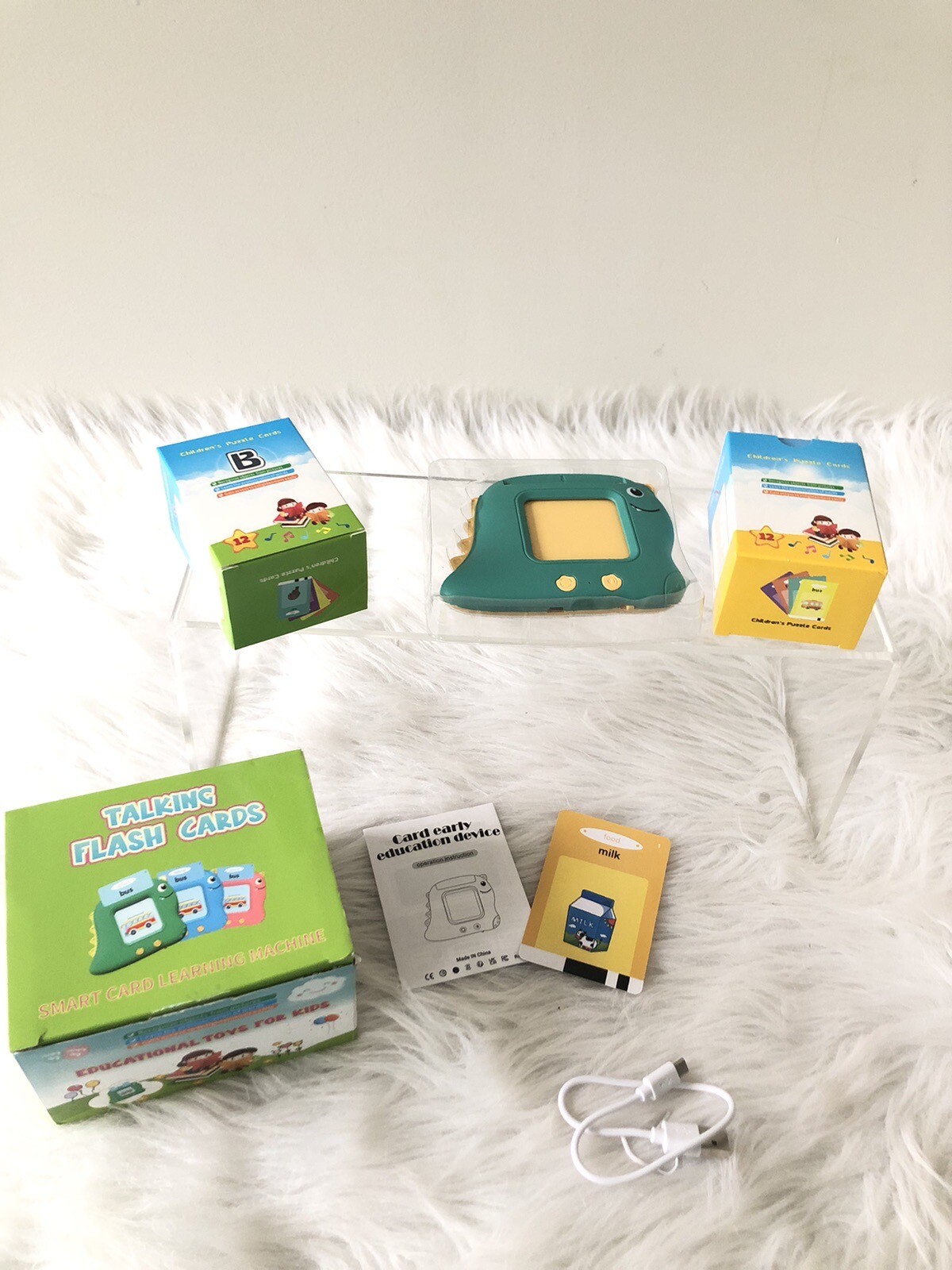 Talking Flash Cards for Toddlers 2 3 4 5 6 Years Speech Therapy Toys Blue Cat