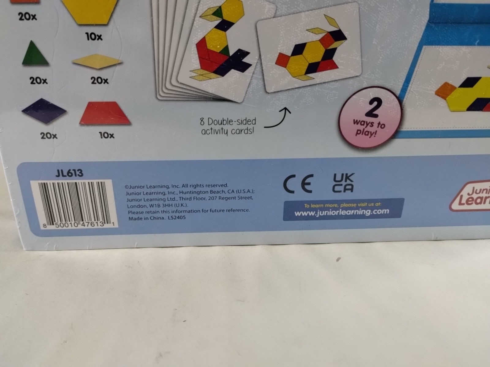 Brand New Sealed Junior Learning 613 Rainbow Pattern Blocks, Ages 3 To 4