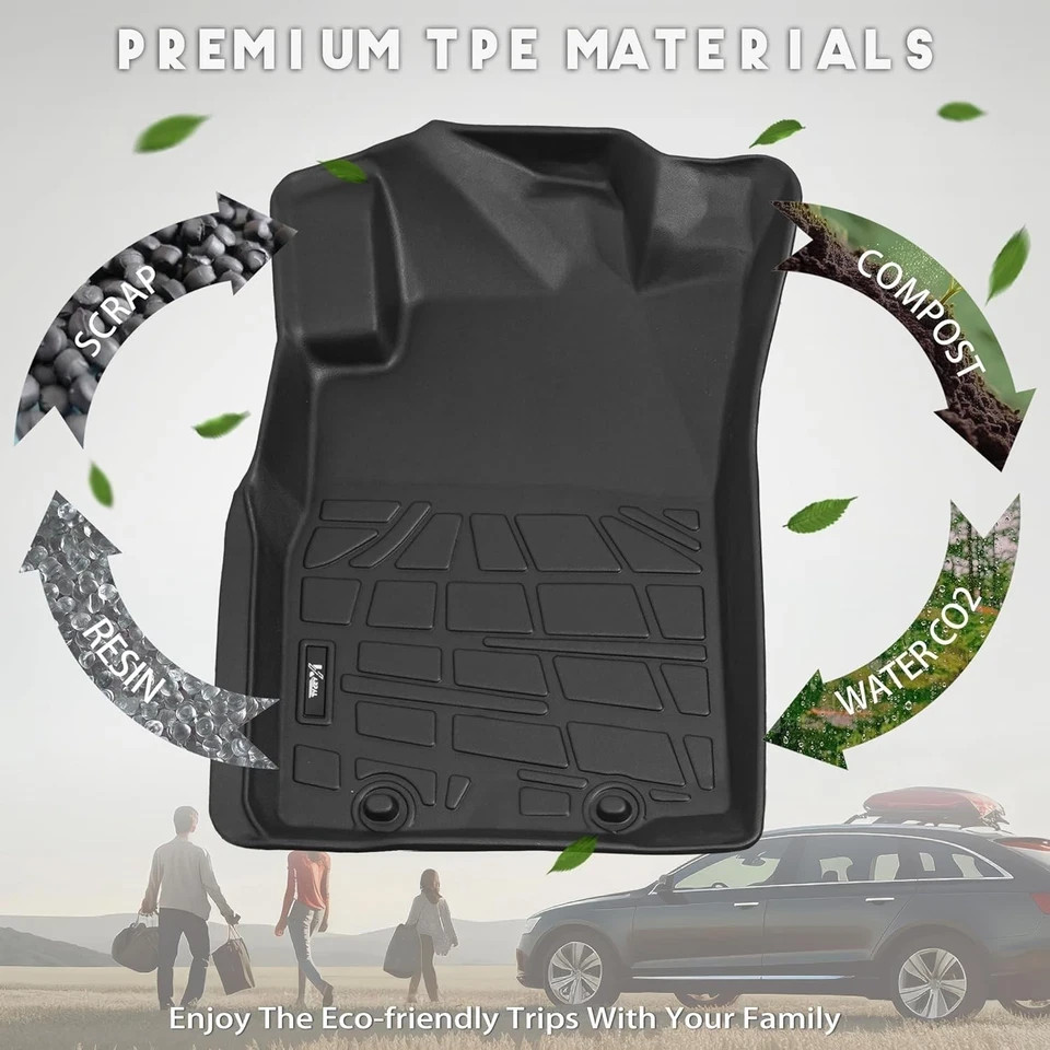 KARPAL Floor Mats Fit 2005-2015 Toyota Tacoma Double Cab (Footwell Coverage),