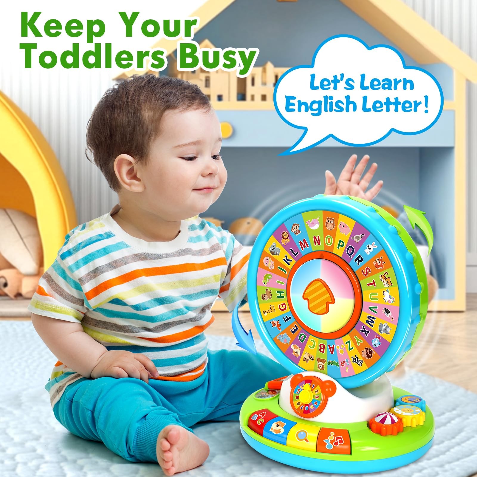 Duchong Learning Toy for Kids 1 2 3 Year Old 7.9 x 7 x 9.8 inches, Multicolor