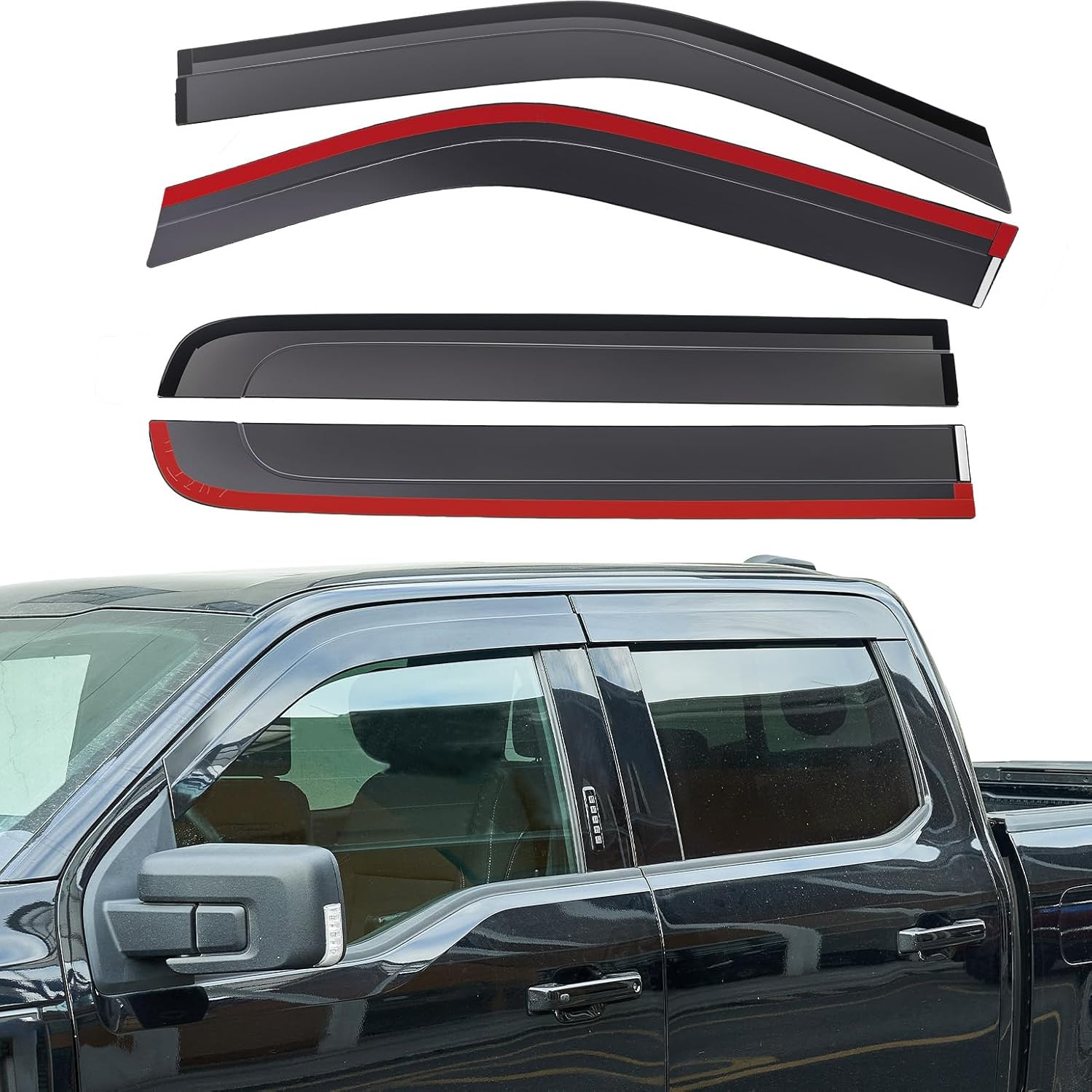 Low Profile Vent Visor Compatible with 2015-2026 Ford F150, 2017-2026 F