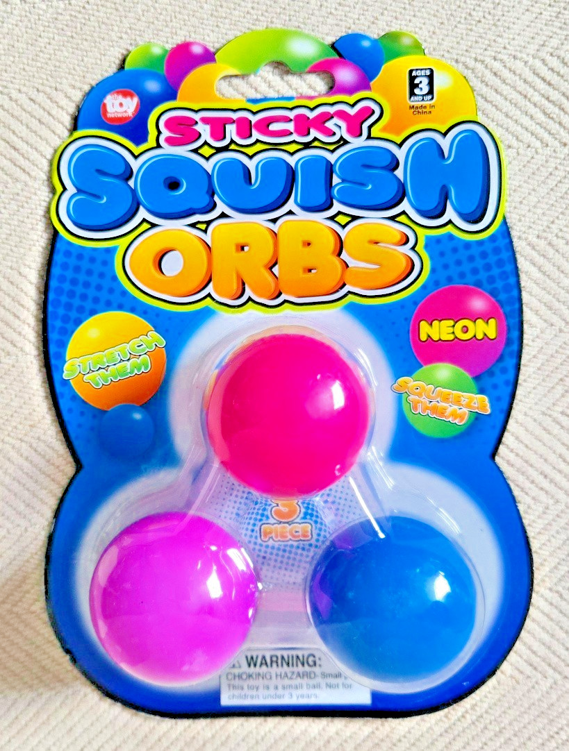 Toy Network 1.6″ Sticky Squish Orbs in neon colors NWT