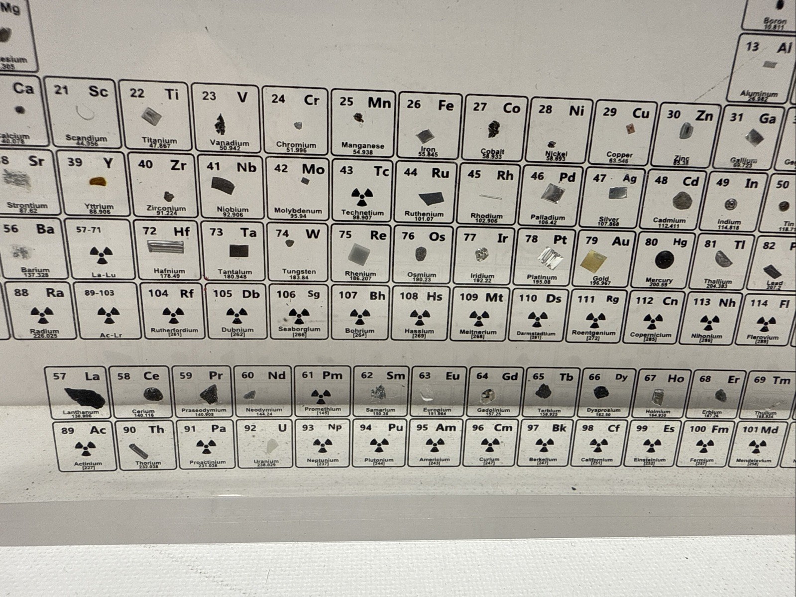 Periodic Table of Elements Embedded Elements Acrylic Display for Teaching 8”x5”