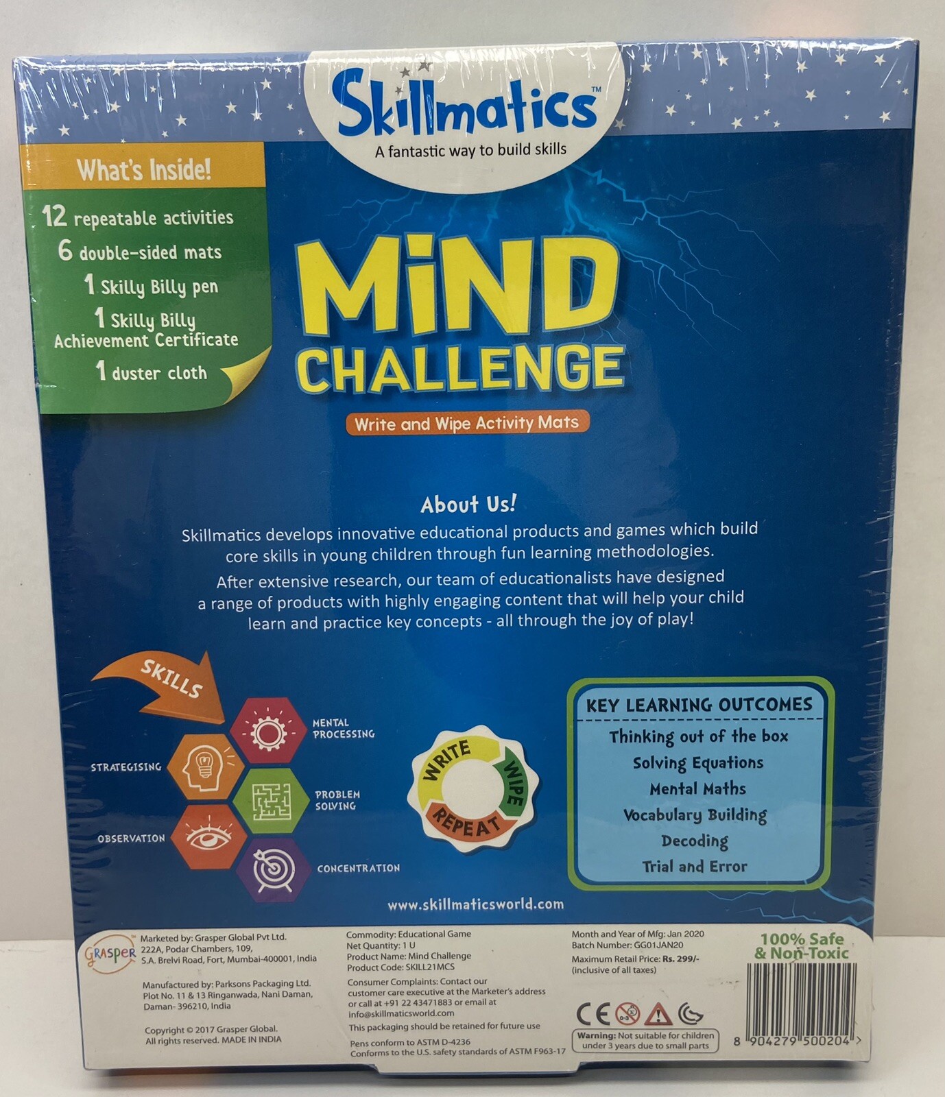 Skillmatics Educational Game: Mind Challenge (6-99 Years) | Erasable & Reusable