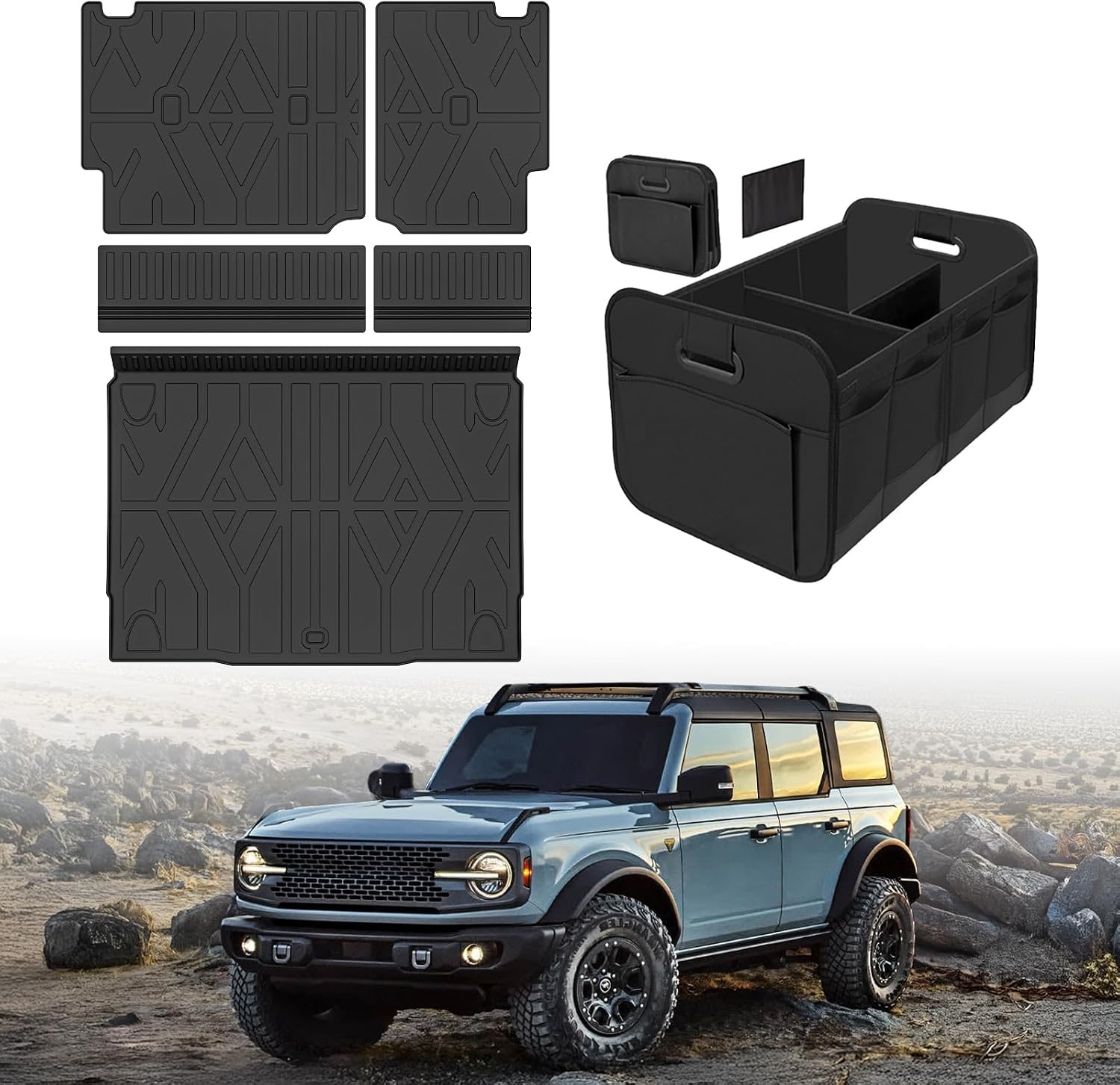 Cargo Trunk Mat Backrest for Ford Bronco 4 Door 2021 2026