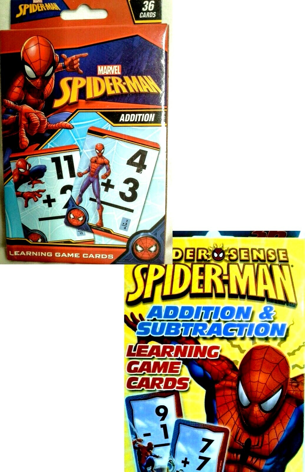 Marvel Spiderman Addition & Add/Subtract Combo Flash Cards – CHOICE of 2 NEW!