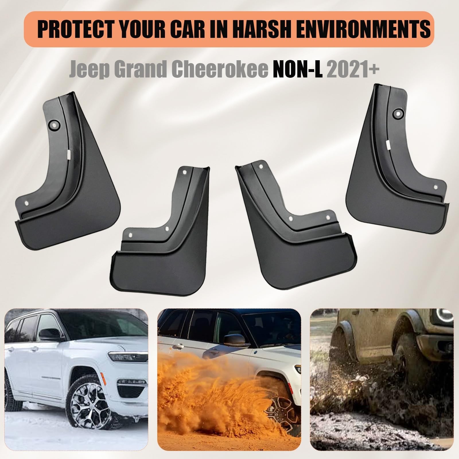 Mud Flaps for Jeep Grand Cherokee 2026 2025 2024 2023 2022 – All Weather Fron…