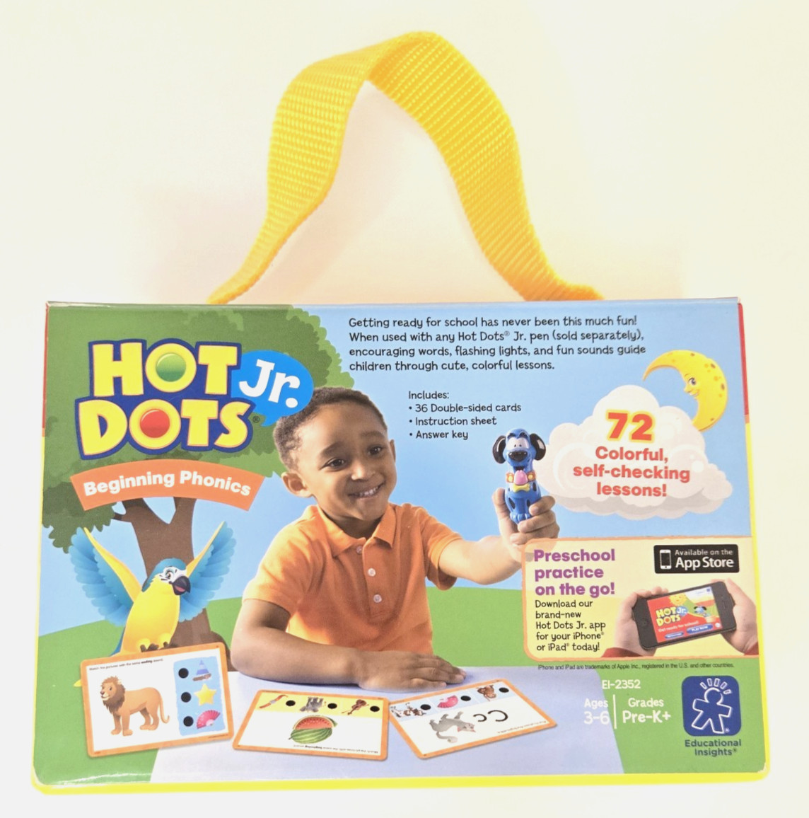 Hot Dots Jr. Beginning Phonics 36 Double-Sided Cards w/Purple Cat (Kat) Pen