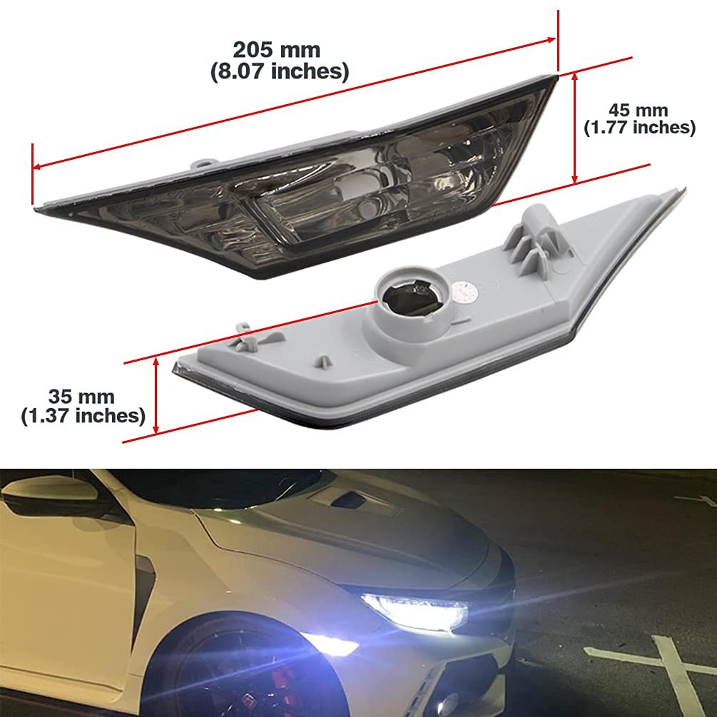 10th Gen Civic Smoked Lens Side Marker Lights 2016 2017 2018 2019 2020 2021