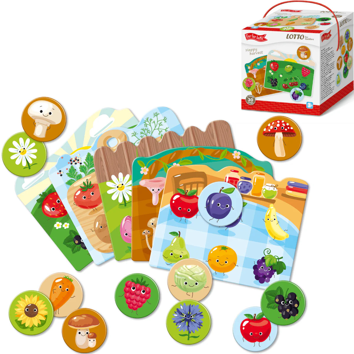 LOTTO for Toddlers Happy Harvest for Age 3+ Years Memory Matching 5 in 1 Games