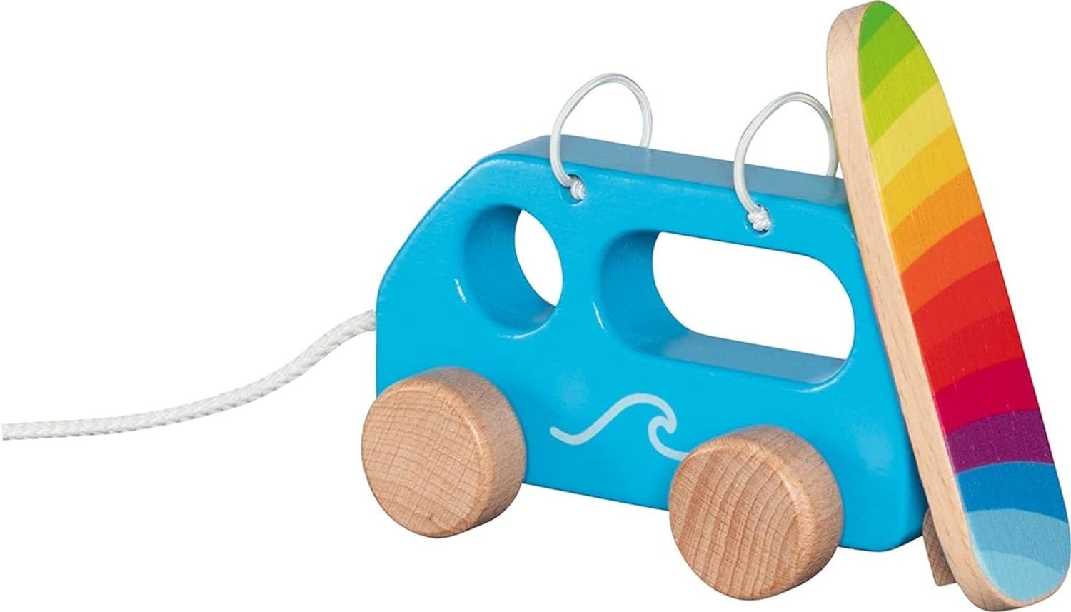 goki 54858 – Pull Vehicle Surfer Van – Modern Design – Removable Surfboard