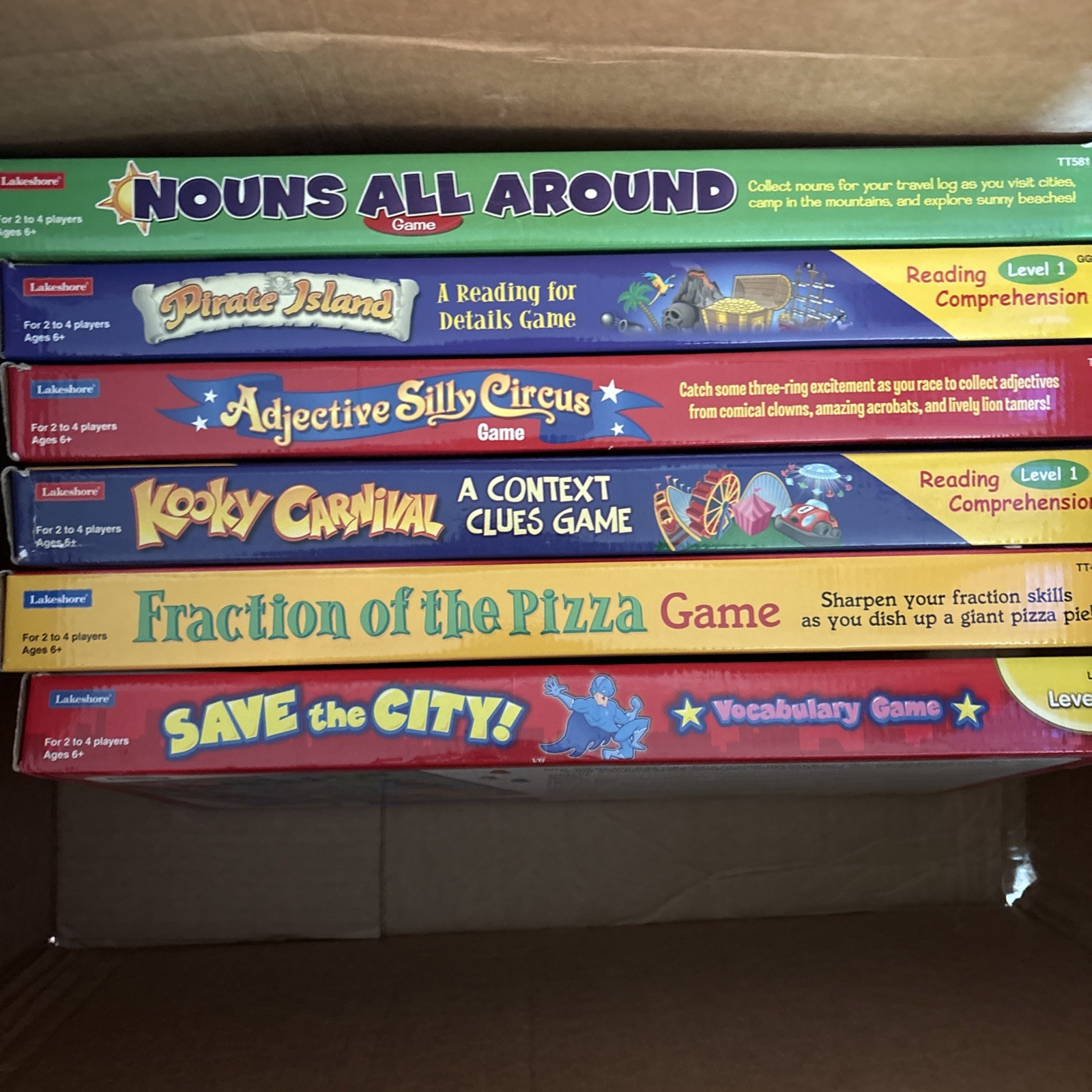 Lakeshore Activity Set Lot Of 6 Games 6+ Homeschool Education PREOWNED