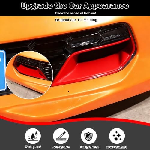 Front Bumper Side Air Duct Vent Frame for Corvette C7 Z06 2014-2019 ABS Car Red