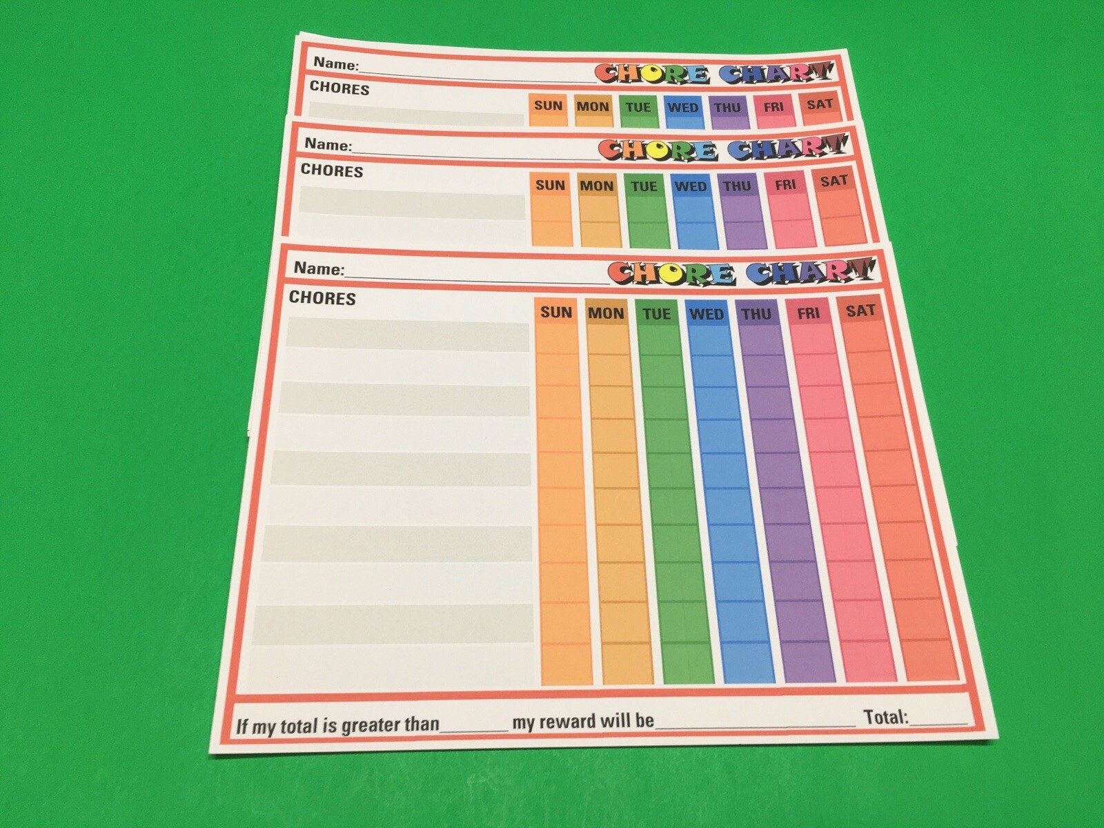 10 Pack – Dry Erase Chore Chart for Kids, Reward Chart , 11×8.5″