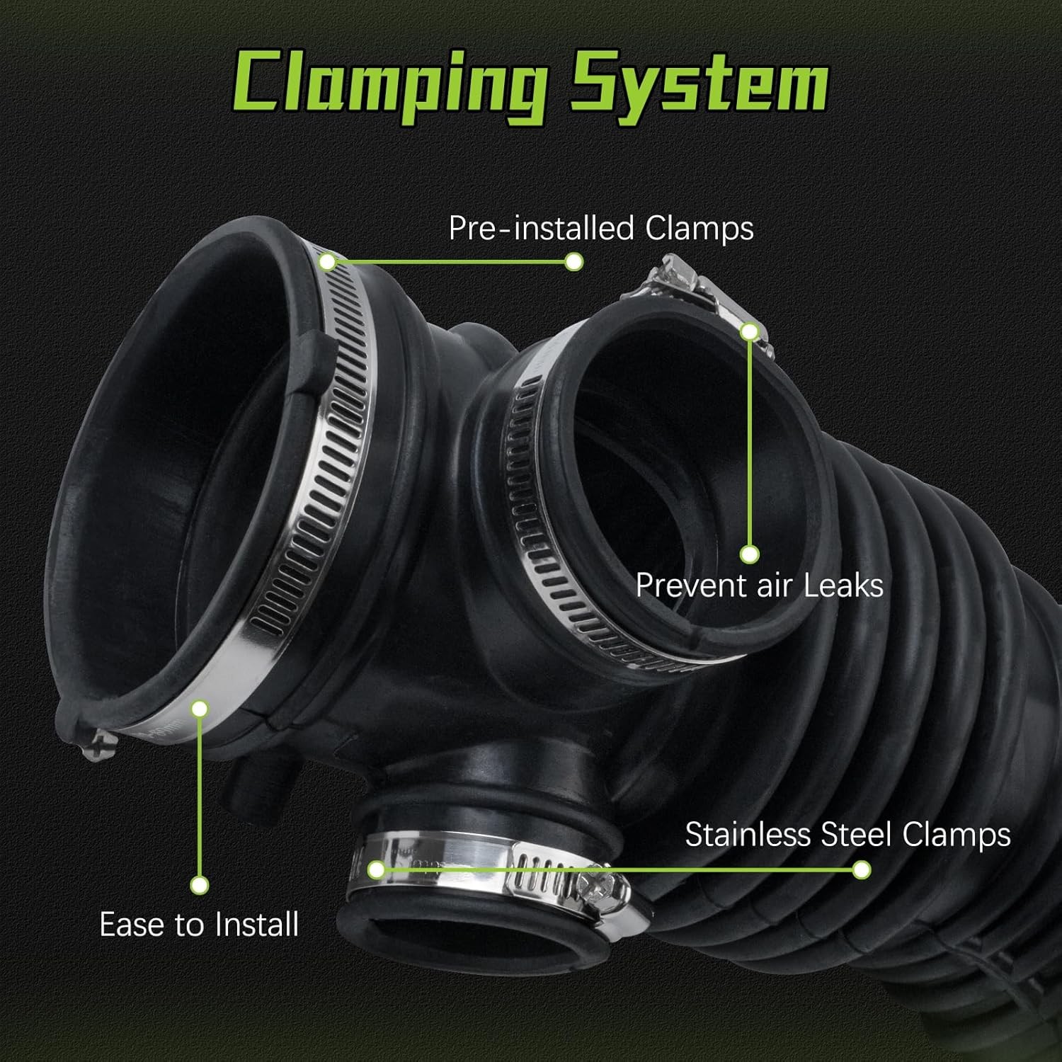 16576-4W00A Air Cleaner Intake Hose Tube With Clamps for 2001-2003 Infiniti QX4
