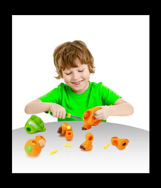 61pc STEM Create A Dinosaur,w Power Drill:Long Neck,triceratops,DIS’/ASSEMBLE