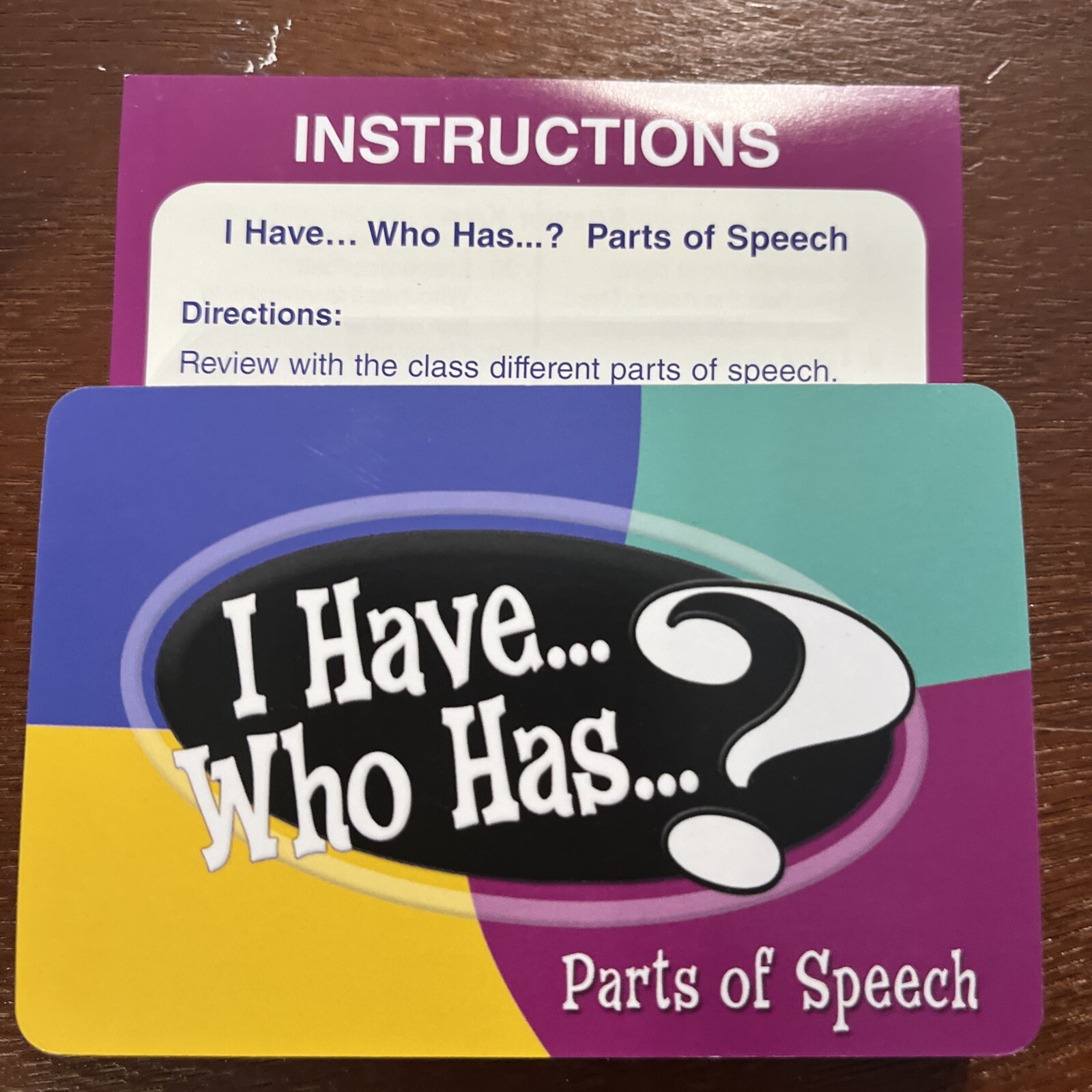 Teacher Created Resources I Have Who Has Language Arts Game Grade 3-4 Complete