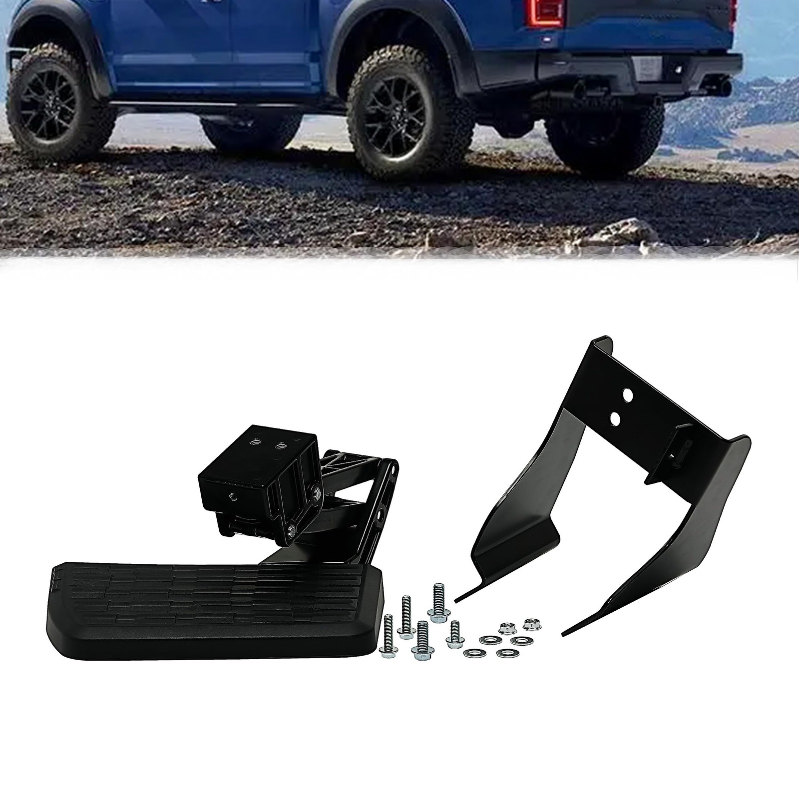 Rear Bed Step Retractable Bumper Step Compatible with Ford F150 2015-2020 Rep…