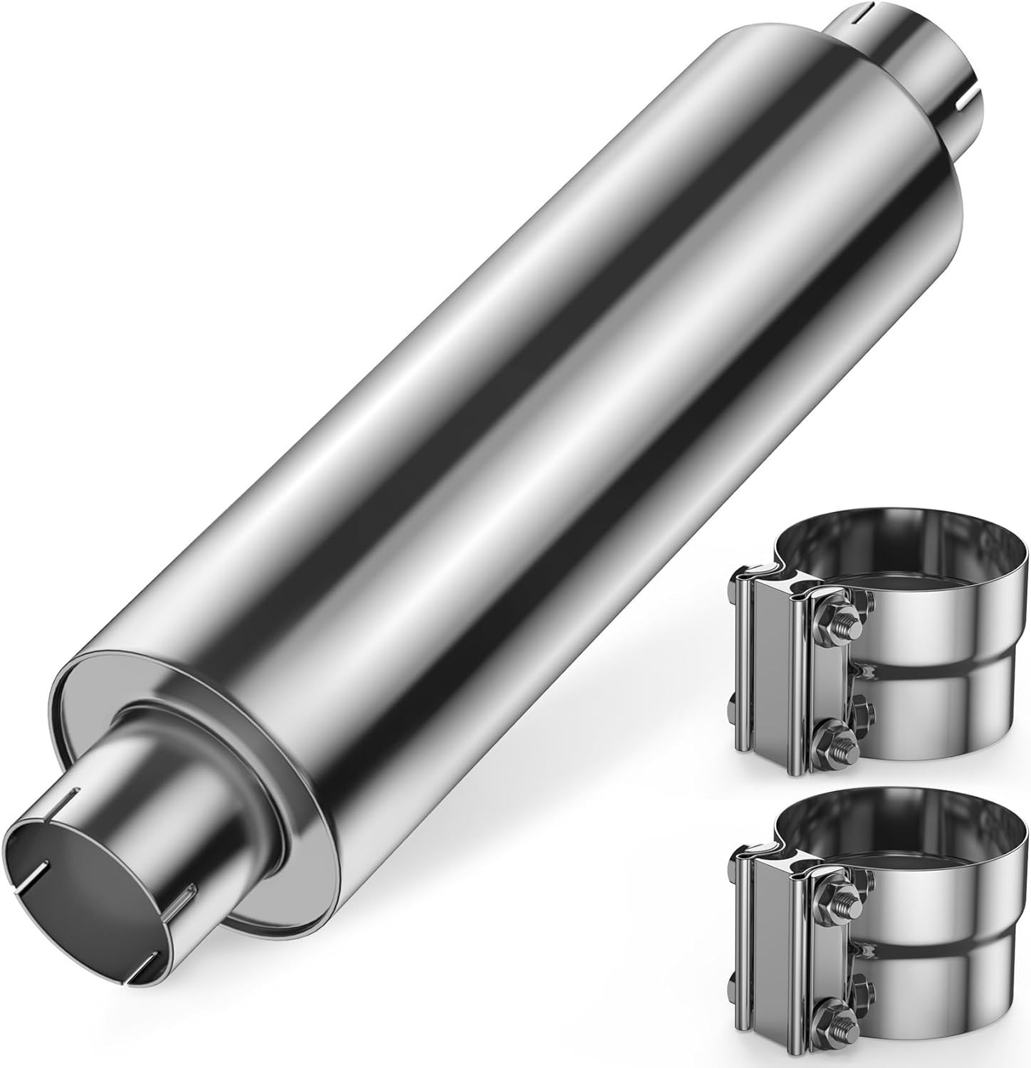 JY PERFORMANCE 4 Inch Inlet Diesel Muffler Exhaust Stainless Steel Welded