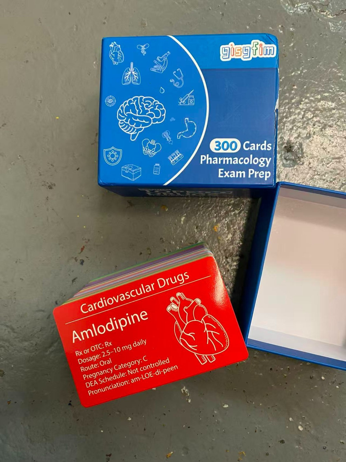 Top 300 Drugs Pharmacology Cards Portable Flashcards with Box Study & Review RN
