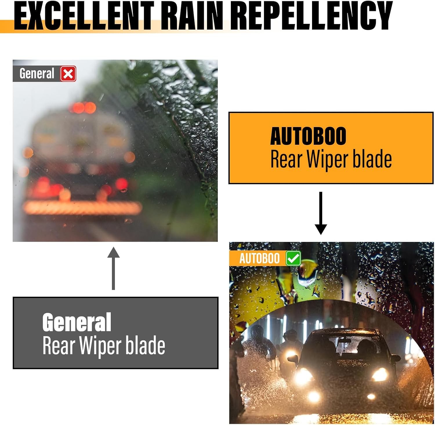 AUTOBOO 12 Inch Rear Wiper Blade Replacement for Toyota Rav4 2001-2023