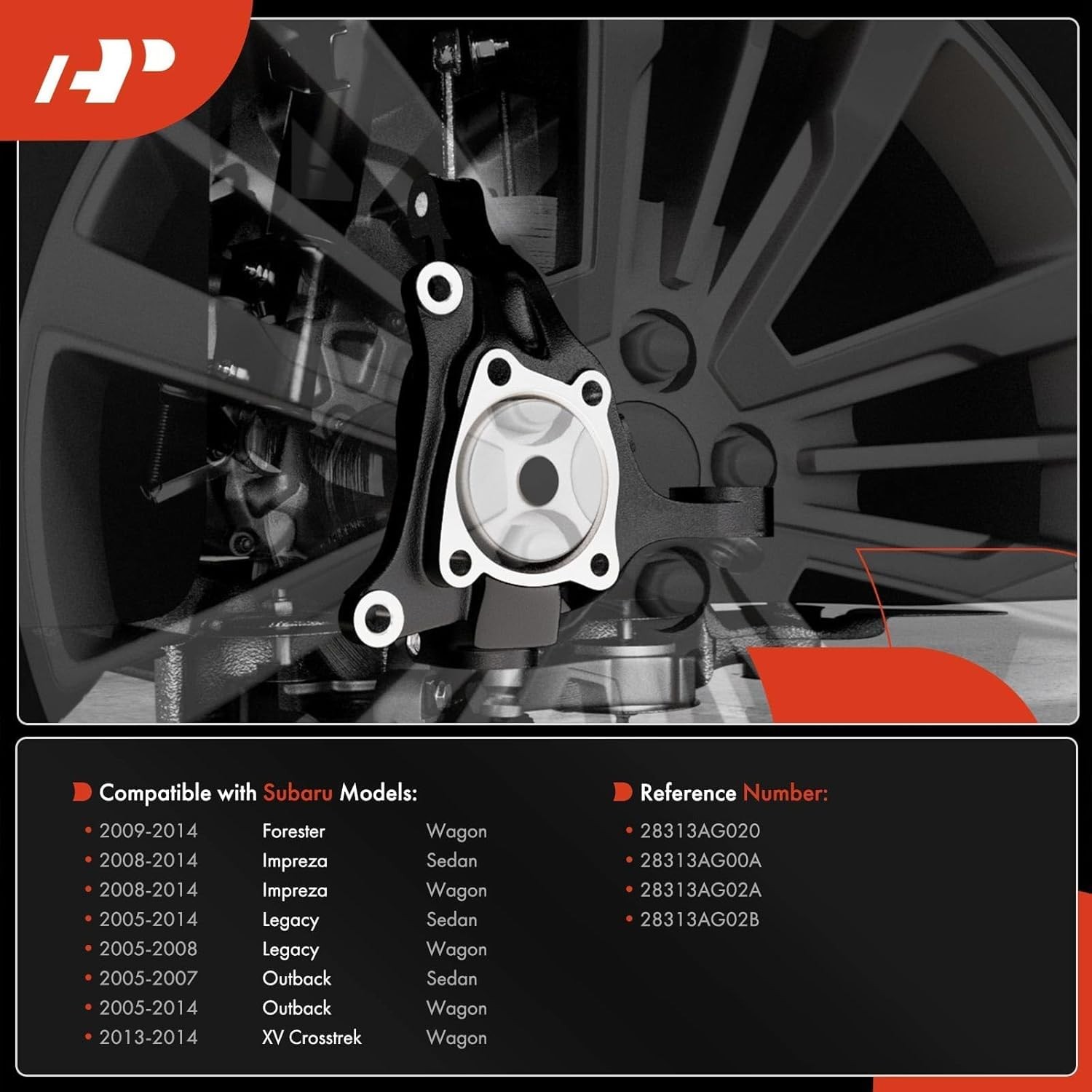 Front Right Suspension Steering Knuckle Compatible with Front Passenger Side