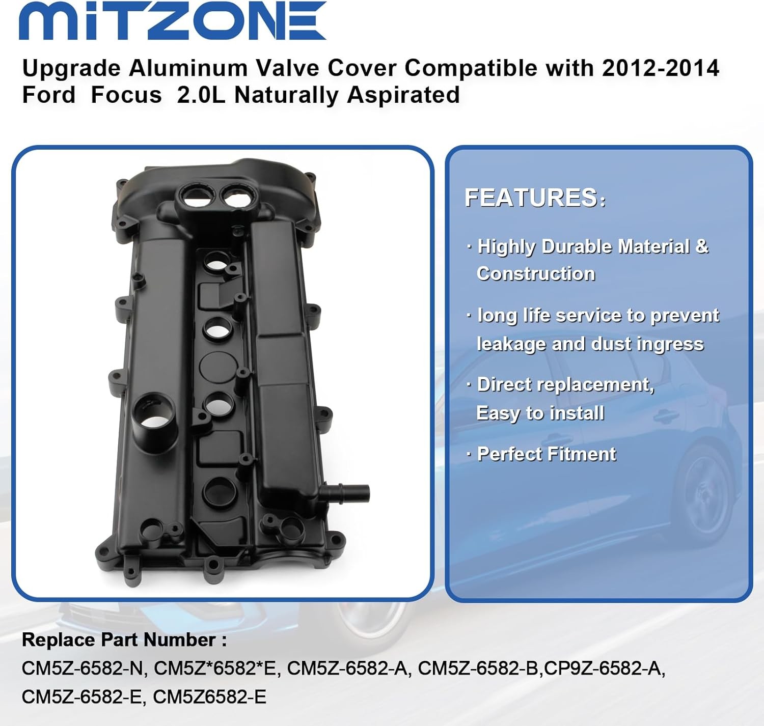MITZONE Aluminum Valve Cover Ford Focus 2.0L 2012-2014