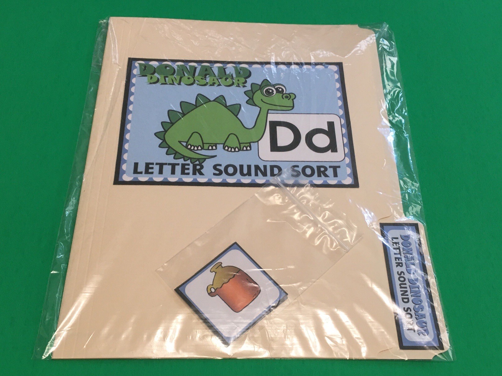 Donald Dinosaur – Letter Dd – DIY File Folder game – Printed / Uncut