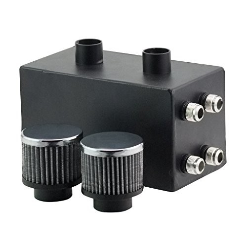 JDMSPEED Black Pro Series Oil Catch Can 4 Port All Black -10AN Replacement For