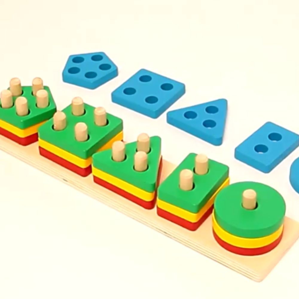 Gift Montessori Wooden Sensory Toys for Toddlers Age 1-3 Educational Puzzle
