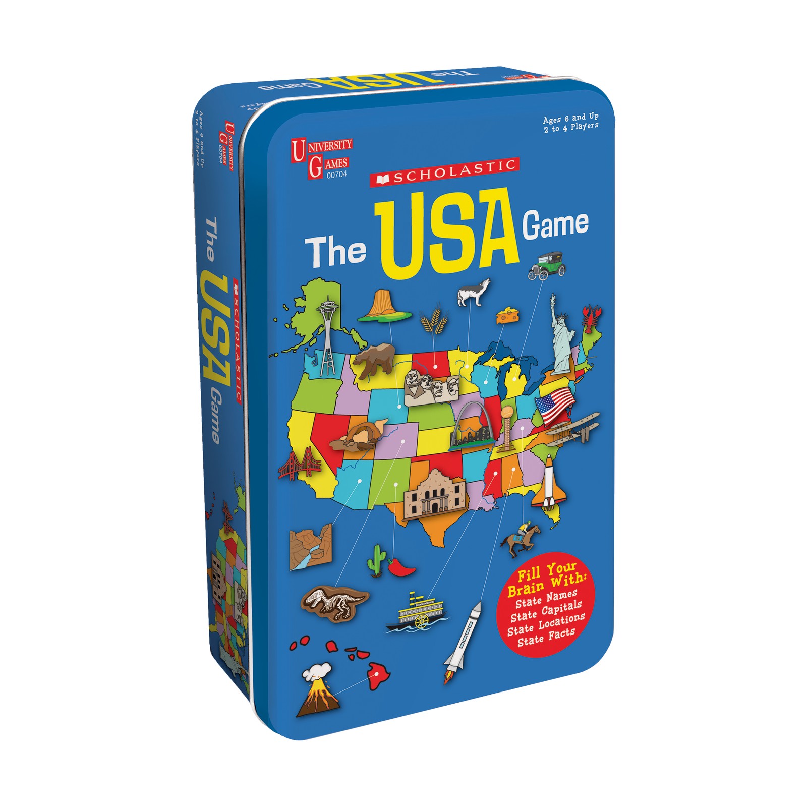New – University Games Scholastic – The USA Game in a Tin – Ages 6+