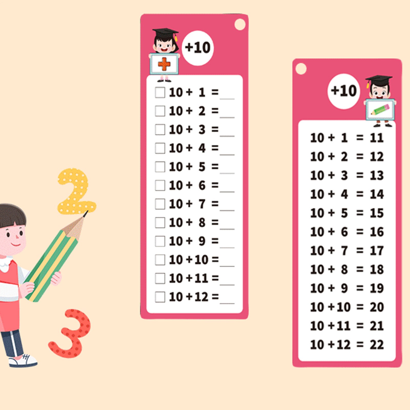 15Pcs Multiplication Flash Cards 1-12 Math Flash Cards with Multiplication Char